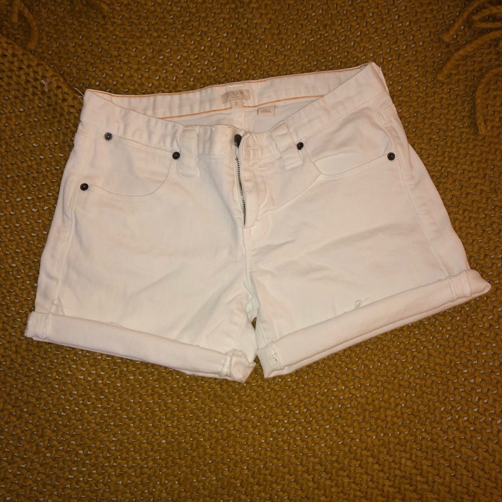 J crew size 2 white denim cut off shorts